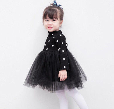 New Newborn Kids Baby Girls Long Sleeve Dresses Knitting Dot Lace Tutu Tulle Dress New Newborn Kids Baby Girls Long Sleeve Dresses Knitting Dot Lace Tutu Tulle Dress