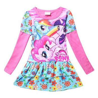 New My Baby Girl fashion cotton dress Children Clothing Girls little Pony Dresses Cartoon Princess Party Costume Kids Clothes
