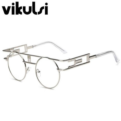 New Metal Frame Steampunk Sunglasses Clear Lens Glasses Eyewear Frame Women Brand Designer Unique Men Gothic Sun Glasses Lunette