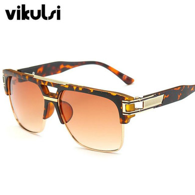 New Metal Frame Oversized Sunglasses Clear Lens Glasses Eyewear Frame Women Brand Designer Unique Men SunGlasses Lunette Shades