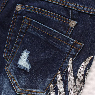 New Mens Jeans Male Eagle Wings Embroidery Stitching Sequins Hole Jeans Slim Pants Tide Mens Robin Jeans 2015