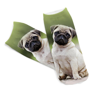 Hot 3D Printed Cotton Socks Pugs Unhappy Printed Casual Style 19cm Low Anklet Socks Unisex Calcetines Chaussettes