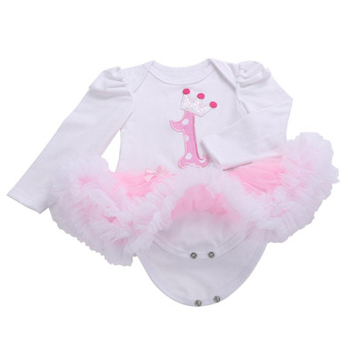 First Birthday Girl Tutu Set Newborn Clothing Ruffle Baby Clothes Baby Girl Christening Gowns Party Dress Headband Shoes Set