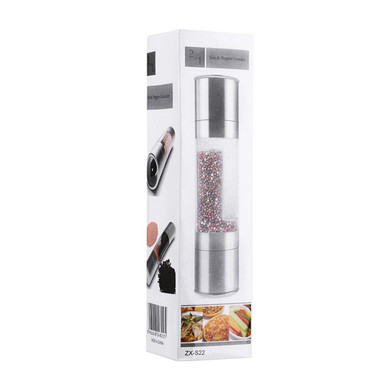 Finether Pepper Grinder 2 in 1 Stainless Steel Manual Salt Pepper Mill Spice Grinder Mills Kitchen Tools Accessories for Cooking