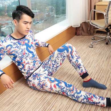 COCKCON Underwear Cotton Men Thermal Underwear Autumn Men's Warm Underwear Men Long Johns Winter Set With velvet and thicken