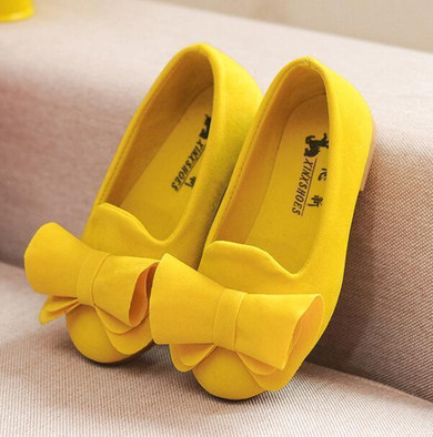 Big Bowtie Solid Colors Girls Flat Shoes Spring Size 21-36 Kids Princess Single Shoes Soft Sole Toddler Baby Girl Shoes