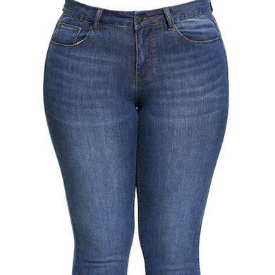 Gamiss Plus Size Five Pockets Pencil Jeans Slim Jeans For Women Skinny Mid Waist Jeans Denim Pants Women Trousers Big Size 5XL