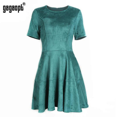 Gagaopt 2017 Spring & Summer Dress Velvet Office Dress 3 Solid Colors Causal Boho Dress Sexy Party Dresses Vestidos Robes