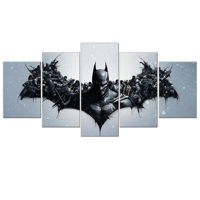 Unframed 5 Pieces Wall Art Oil Canvas Painting Printed Cartoon Batman Joker Wall Pictures for Living Room Kids Room Home Decor