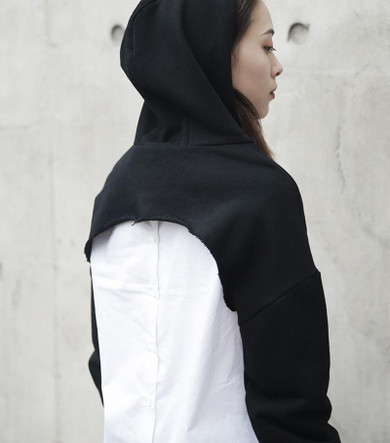 TWOTWINSTYLE 2017 Hoody Short Pullovers Sweatshirt for Women Crop Tops Black Women's Hooded Sweatshirts Lace Up Casual Clothing