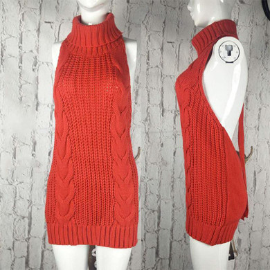 Turtleneck Sleeveless Sweater Summer Virgin Killer Pullovers Japanes Knitted Sexy Backless Women Sweaters And Pullovers BN1475