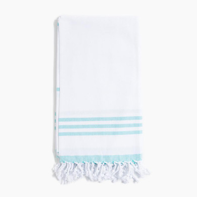 Turkish Pestemal Towel in Green Stripe