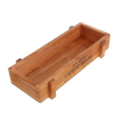 Vintage Wood Garden Flower Planter Succulent Pot Rectangle Trough Box Plant Bed