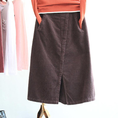 Vintage Winter A-line Skirts Womens High Waist Corduroy Casual Skirt Female Autumn Elastic Waist Medium-long Skirts Vintage Winter A-line Skirts Womens High Waist Corduroy Casual Skirt Female Autumn Elastic Waist Medium-long Skirts