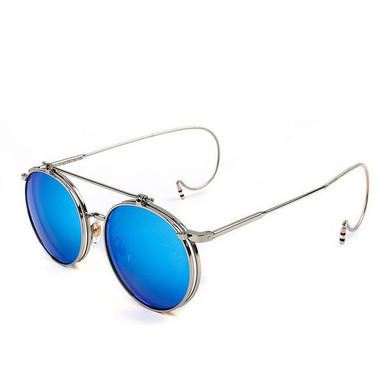 Vintage Steampunk Sunglasses Men Round Designer steam punk Metal women Flip Coating Sunglasses Men Retro Circle Hook Sun Glasses