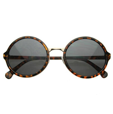 Vintage Steampunk Classic Round Metal Bridge Sunglasses