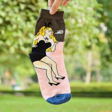 Vintage Retro Famous Man Painting Art Socks Character Pattern Women Men Harajuku Design Novelty Funny Sock