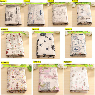 Vintage Printing Pattern Cloth Natural Cotton Linen Fabric Quilting Patchwork Sewing DIY Textile Multi Pattern Option 78X51CM