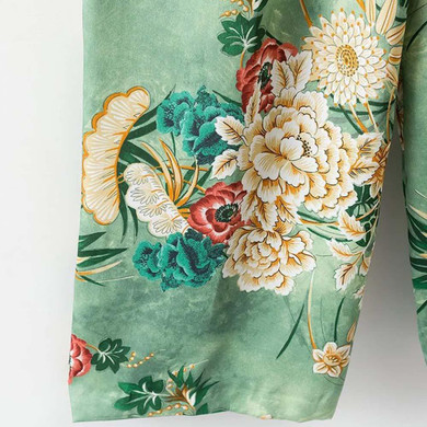 Vintage Print Floral High Elastic Waist Loose Wide Leg Pants Pockets Fashion Women Casual Full Length Pants Trousers Streetwear