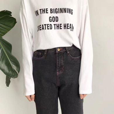 Vintage High Waist Jeans Slim Black Pencil Pants Spring Streetwear Trousers for Women Straight Women Demin Pants Jeans Female