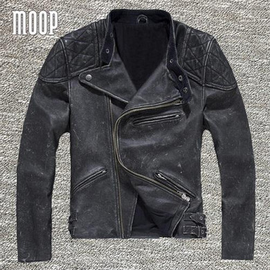 Vintage genuine leather jacket coat men 100% cowskin motorcycle jacket real leather coats veste cuir homme cappotto LT1024