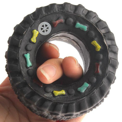 Dog's Toys  Tyre Treads Tough Dog Toy Puppy Pet Chew Squeaky Toys Hard Wearing Rubber