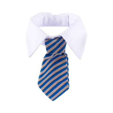 Dog Grooming Cat Striped Bow Tie Animal Striped Bowtie Collar Pet Adjustable Neck Tie White Collar Dog Necktie For Party Wedding