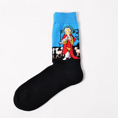 Socks Funny Retro Art Painting Character Pattern for Women Men ox Calcetines Van Gogh Socks paragraph abstract art oil painting
