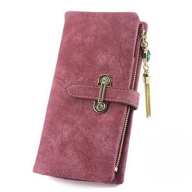SoAr Wallet Women Luxury Brand Coin Purse Bag Female Clutch Handbags Tassel Long Nubuck Leather Wallets Fashion Famous Design