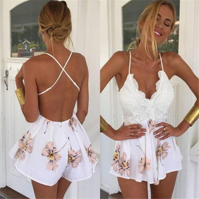 snowshine #3065 Women Lace Printing V Neck Strap Sleeveless Jumpsuit Rompers Playsuit free shipping snowshine #3065 Women Lace Printing V Neck Strap Sleeveless Jumpsuit Rompers Playsuit free shipping