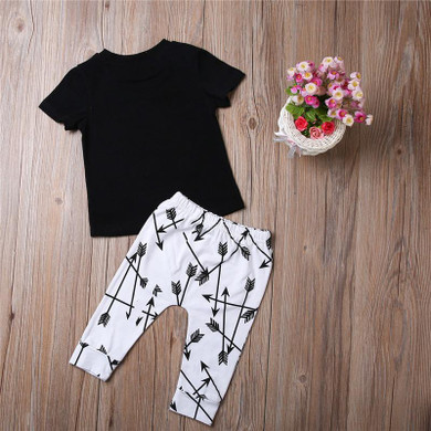 0 to 24M Newborn Baby Girls Boys Clothes Short Sleeve Tops T-shirt+Pant Legging 2pcs Outfit Baby Clothing Set