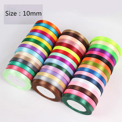 (22 meters/roll) 10mm Ribbon Satin Ribbons Gift Packing Christmas Ribbons Wedding Party Decorative DIY Crafts supplies Ribbons