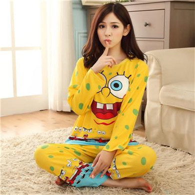 GOPLUS 2017 Autumn Long-sleeve Cartoon Lovers Home Clothing Couples Matching Pajamas Adult Minion Pajamas Sets Lovers sleepwear