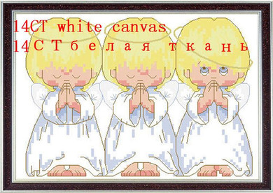 Golden panno,Needlework,Embroidery,DIY portrait Painting,Cross stitch,kits,14ct cute little girl Cross-stitch,Sets For Embroider