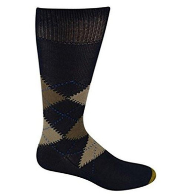 Gold Toe Socks Nottingham Argyle Crew Navy 1 Pair