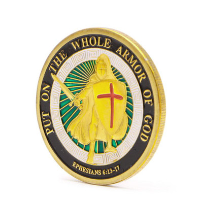 Gold Plated Armor of God Commemorative Challenge Coin Collection Collectible New