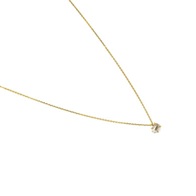 GOLD LABRADORITE PRONG SET PENDANT NECKLACE