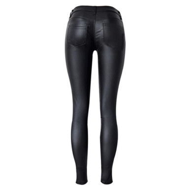 Faux Leather Pants Women Elastic Zipper Leather Pants Trousers Plus Size 2017 Leren Broeken