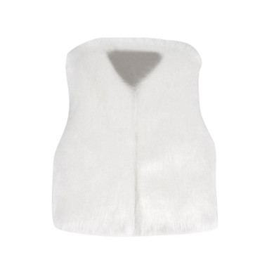 Faux Fur Waistcoat Kids Baby Girls White Autumn Winter Coat Jacket Thick Warm Outwear Clothes BFOF
