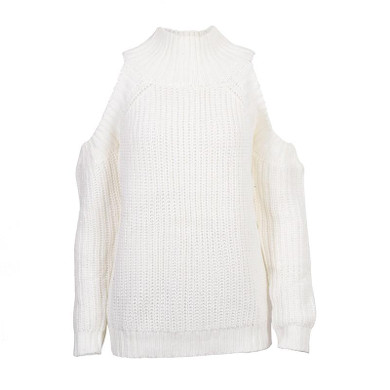 FATIKA Women's Off Shoulder Turtleneck Knitted Sweaters Autumn 2017 Fashion Pullover Jumpers Winter Oversized Sweater for Woman