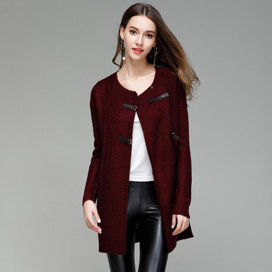 FATIKA 2017 Autumn Winter New Fashion Women Knitwear 2017 Long Solid Color Button Cardigans O-Neck Open Stitch Sweaters