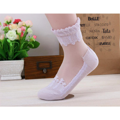 FashionMoodeosa Hot Sales Colorful Ultrathin Transparent Beautiful Crystal Lace Elastic Short Women Socks Calcetines Pink Sock