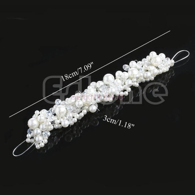 New Rhinestone Faux Pearl Wedding Bridal Prom Headband Tiara Headpiece Hair Clip
