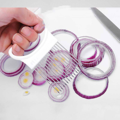 New Random Color Onion Tomato Vegetable Slicer Cutting Aid Guide Holder Fruit Slicing Cutter Gadget Kitchen Cutting Tools BS