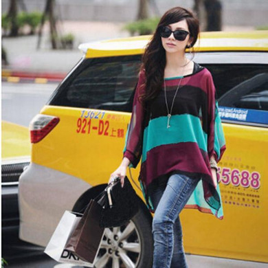 New Plus Size Women Clothing Summer Blouse Shirt Vintage Chiffon Shirts Tops