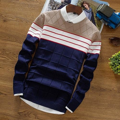 BKTrend 2017 New Fashion Autumn Sweater Men Long Sleeved Mens Jumpers Casual Patchwork Round Neck Men's Pullover Sweaters