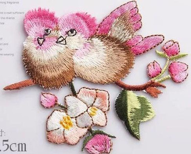 Birds Patch Embroidery Iron On Patches For Clothes Dresses DIY Accessory