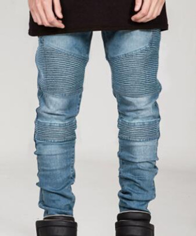 Biker Jeans 2016 mens denim biker jeans zipper straight men strech slim fit quality jeans classic blue cheap biker jeans hip hop