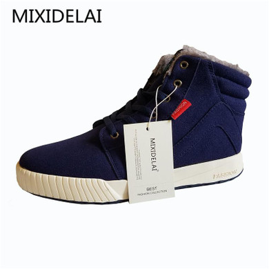 Hot Sale 2017 Fashion Men Winter Snow Boots Keep Warm Boots Plush Ankle Boot Snow Work Shoes Casual Men's Snow Boots Size 39-48