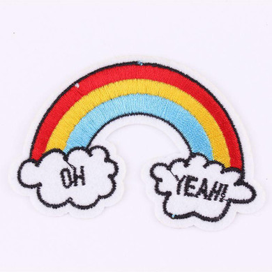 Hot Sale 1PCS Mulity Style Patches Cartoon RainbowEmbroidered Iron On Patch For Clothing Jacket Applique Applique DIY Accessory